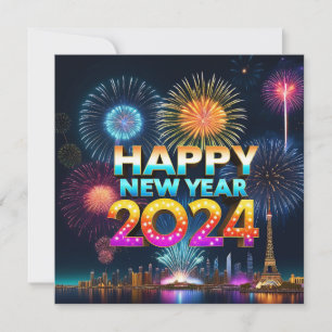 Bonne année 2024 carte plate