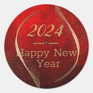 Bonne année 2024 Sticker en or rouge