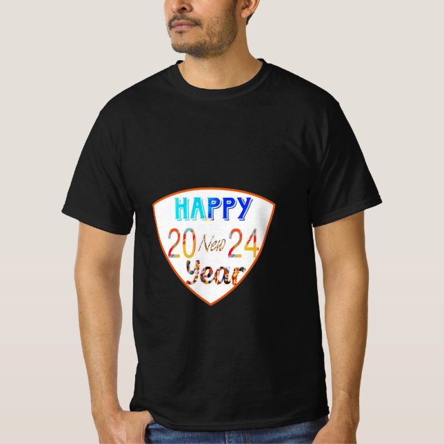 Bonne année 2024 T-shirt homme noir (Devant)