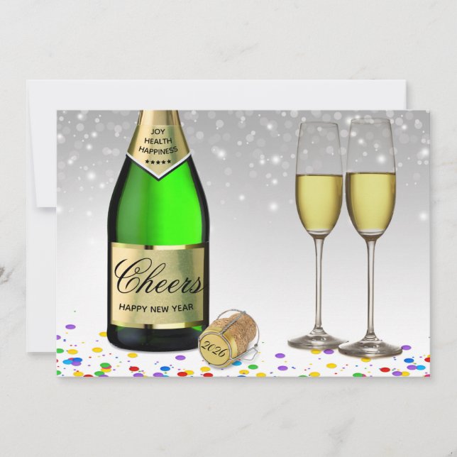 Bonne année 2025 Bouteille de vin mousseux (Devant)