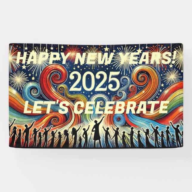 Bonne année 2025 Fêtons la bannière (Horizontal)