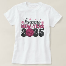 Bonne année 2025 | T-shirt parties scintillant Dis