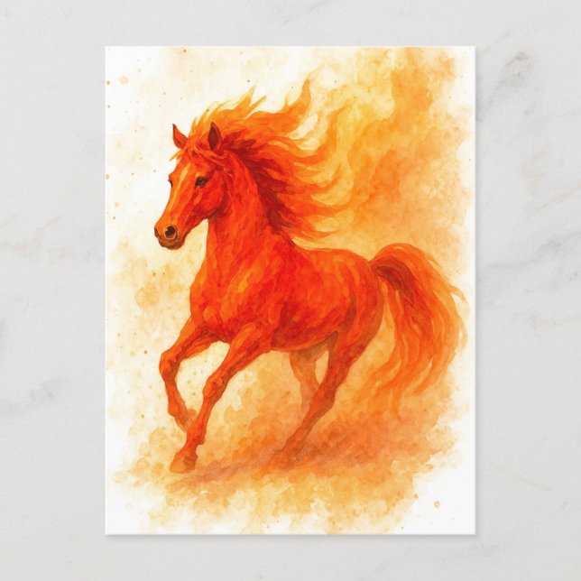 Bonne année 2026 Carte postale du Cheval de Feu (Devant)