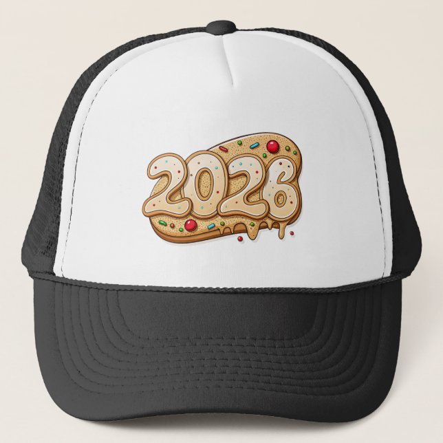 Bonne année 2026 Casquette de style doré inspiré d (Devant)