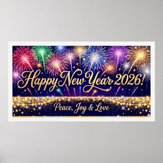Bonne année 2026 Feux d'artifice de décoration 2 (Devant)