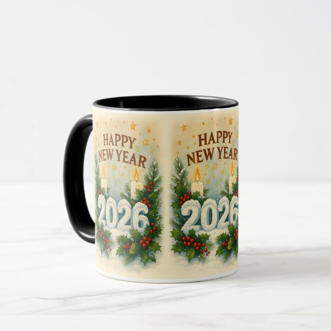 bonne année 2026 mug à café premium (Devant gauche)