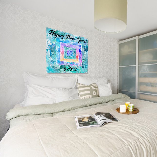 Bonne année 20XX Abstrait Marbre Poster brillant (Créateur téléchargé)