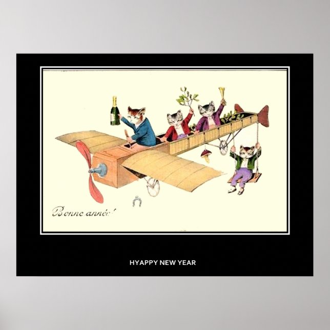 BONNE ANNÉE Affiche Vintage (Devant)