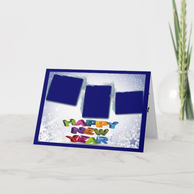 Bonne année Ajouter vos photos Carte de voeux (Devant)