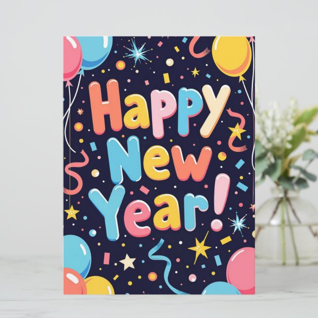 Bonne année Carte de vacances (Debout devant)