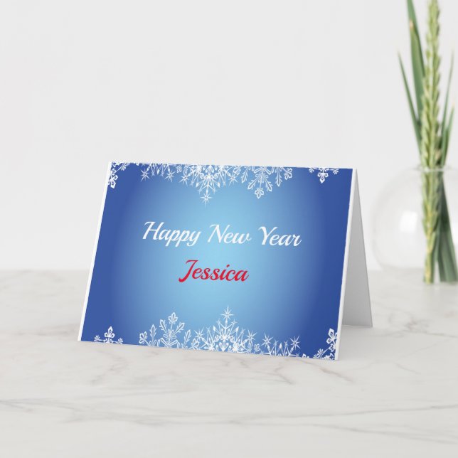 Bonne année Carte de vacances pliée (Devant)