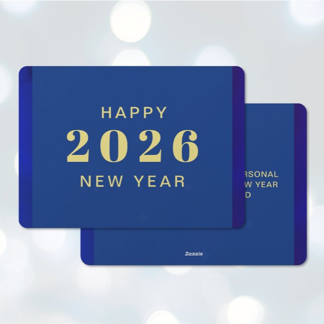 Bonne année Carte de vacances texte personnalisé (Happy New Year Custom Text Greeting Card (front and back))