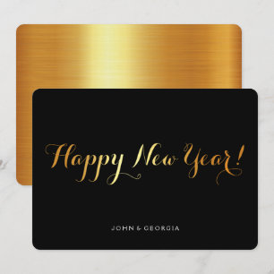 Bonne année carte d'invitation noir et or