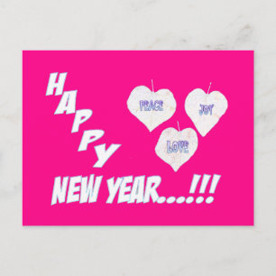 Bonne année Carte postale Feuilles de neige