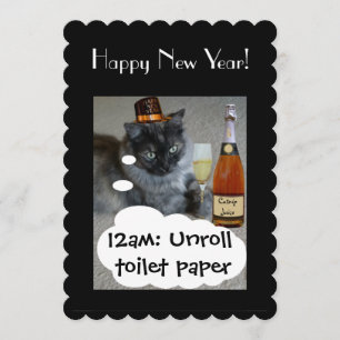 Bonne année (chat) Invitation de RoseWrites