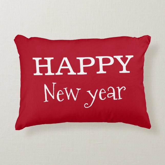 « Bonne Année » Coussin Décoratif Jeton d'Accent (Devant)