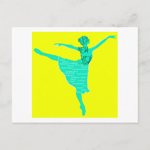 Bonne année Danseur de ballet Art Carte postale