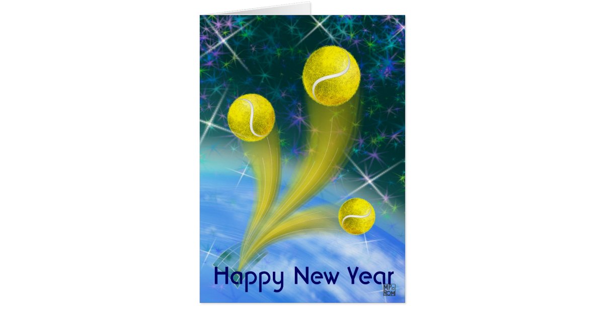 carte bonne annee tennis