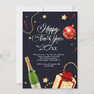 Bonne année Festivités Invitation