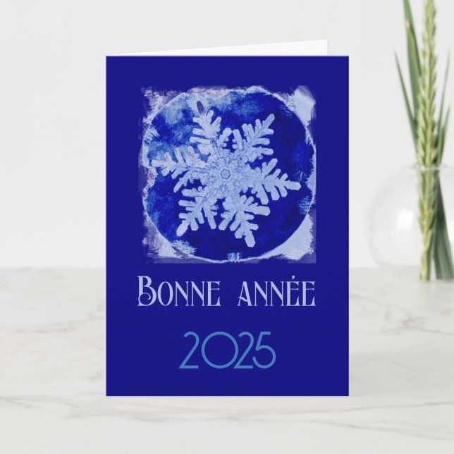 Bonne Annee - Flocon de neige - Carte de vacances  (Devant)