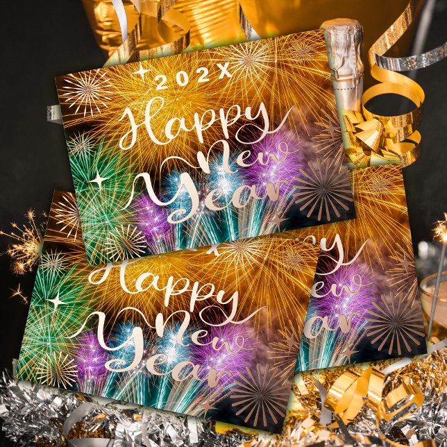 Bonne année Foyer Foil Carte de vacances (Attractive Happy New Year Card .)