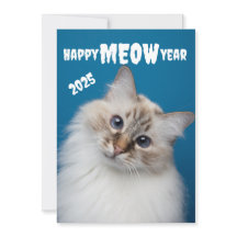 Bonne année MIAOU Carte de vœux de fête du chat m