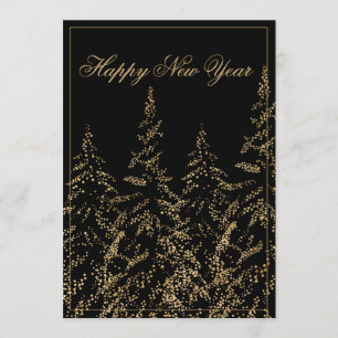 Bonne année Parties scintillant or Elégante carte