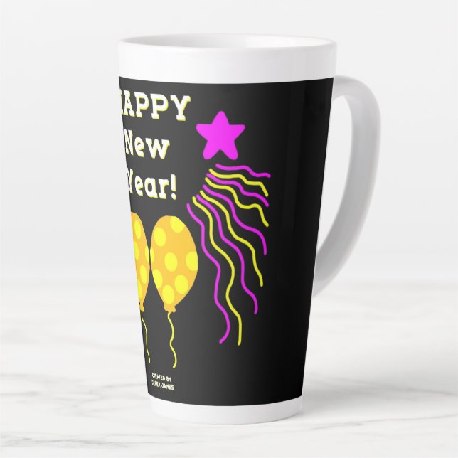Bonne année souhaite grande latte de Mug (Angle droit)