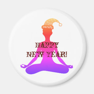 Bonne année Yoga méditation Lady Magnet