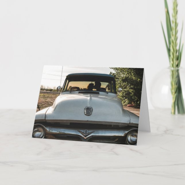 Bonne Anniversaire Couple Vintage dans la carte de (Devant)