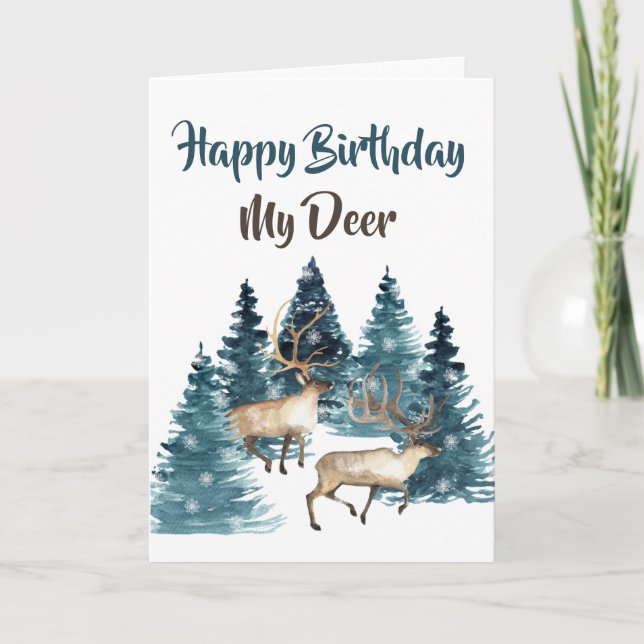 Bonne Anniversaire Ma carte de Cerf (Devant)