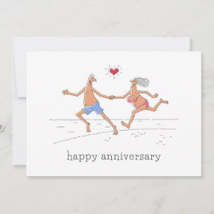 Bonne Anniversaire Mariage Couple Beach Heart Card