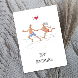 Bonne Anniversaire Mariage Couple Beach Heart Card