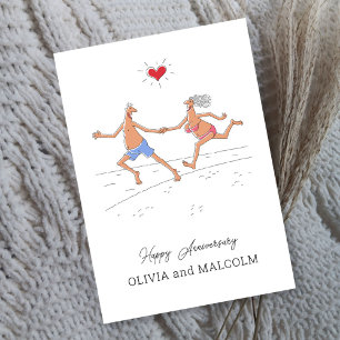 Bonne Anniversaire Mariage Couple Beach Heart Card