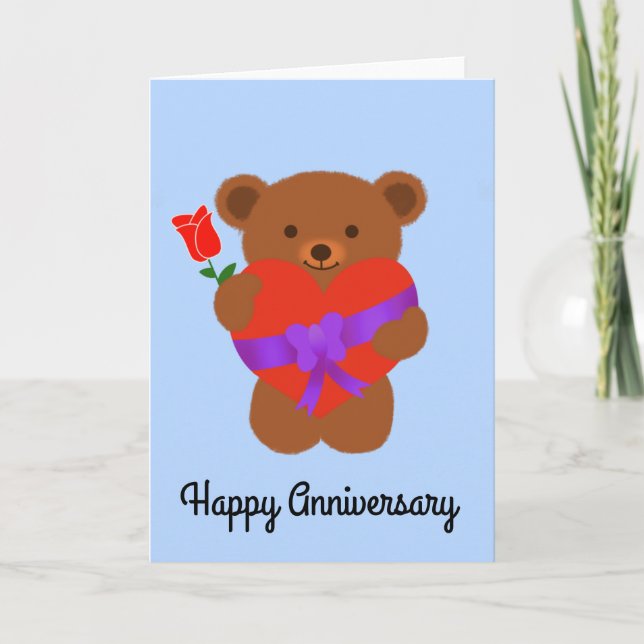 Bonne Anniversaire mignonne Teddy Bear #1 carte (Devant)