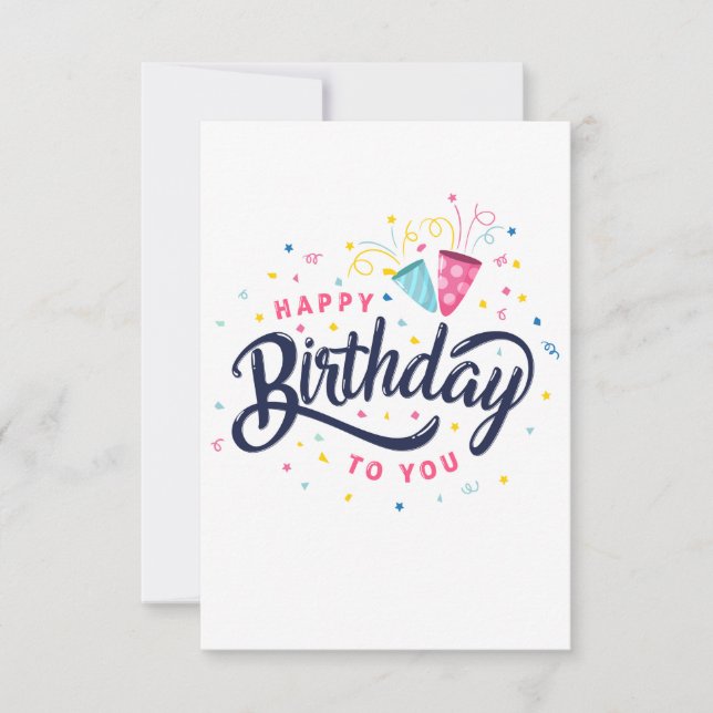Bonne Anniversaire Pour Vous #2 Carte De Voeux (Devant)