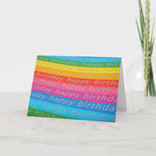 Bonne Anniversaire Rainbow Stripes Carte Anniversa