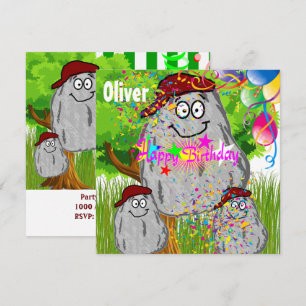 Bonne Anniversaire Rock PotatoCard Invitation Ball