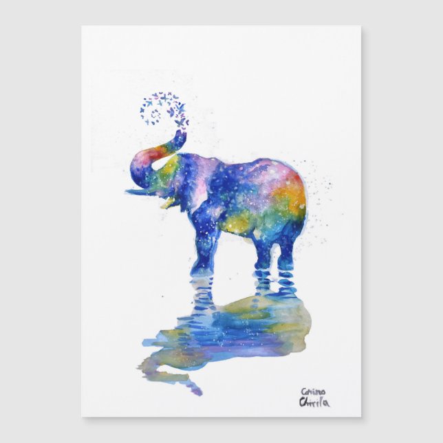 Bonne aquarelle d'éléphant (Devant)