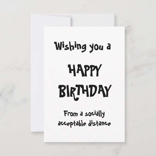 Bonne auto-isolement Anniversaire Distances social (Devant)