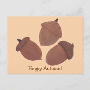 Bonne Automne Trois Acorns Cartes postales