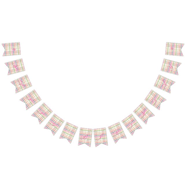 Bonne Bannière Anniversaire En Plaid Rose (Tout)