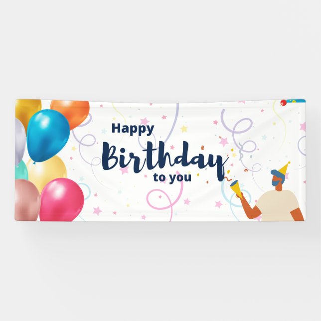 Bonne bannière d'anniversaire (Horizontal)
