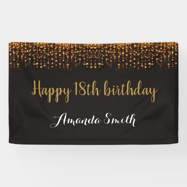 Bonne bannière du 18e anniversaire. Parties scinti (Horizontal)