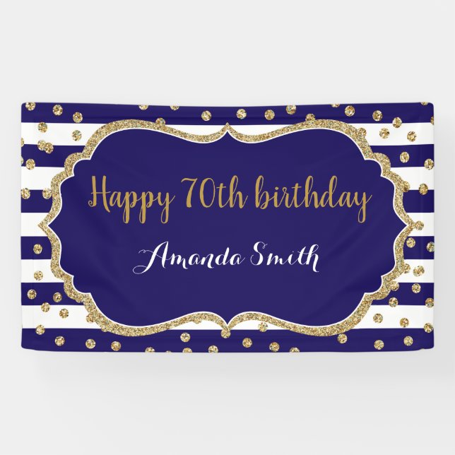Bonne bannière du 70e anniversaire. Parties scinti (Horizontal)