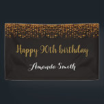 Bonne bannière du 90e anniversaire. Parties scinti<br><div class="desc">Bonne bannière du 90e anniversaire pour les femmes ou les hommes. Bannière de la fête d'anniversaire de la Parties scintillant noire et d'or. Parties scintillant d'or Confetti. Grandes taches noires et blanches. Numérique imprimable. Pour plus de personnalisation, cliquez sur le bouton "Customiser" et utilisez notre outil de conception pour modifier...</div>
