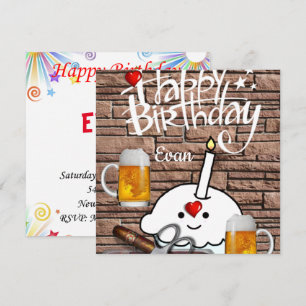 Bonne bière d'invitation de carte d'anniversaire