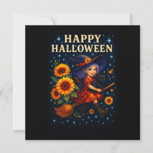 Bonne carte à brosse Halloween sorcière mignonne