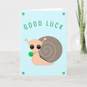 Bonne carte à chance Snail Lucky avec Clover