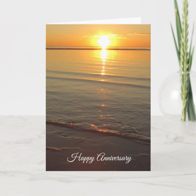 Bonne carte Anniversaire avec beau coucher de sole (Devant)